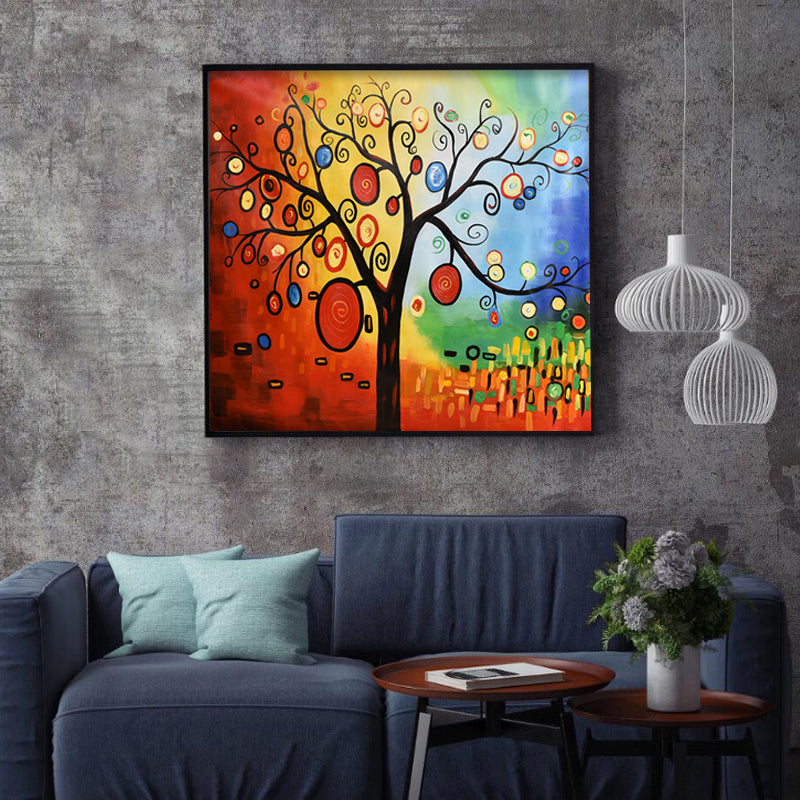 Guest Room Hanging Palette Knife Abstract Lucky Art Modern Apple Money Tree Oil Painting