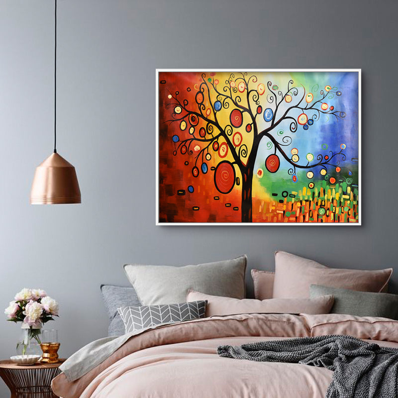 Guest Room Hanging Palette Knife Abstract Lucky Art Modern Apple Money Tree Oil Painting