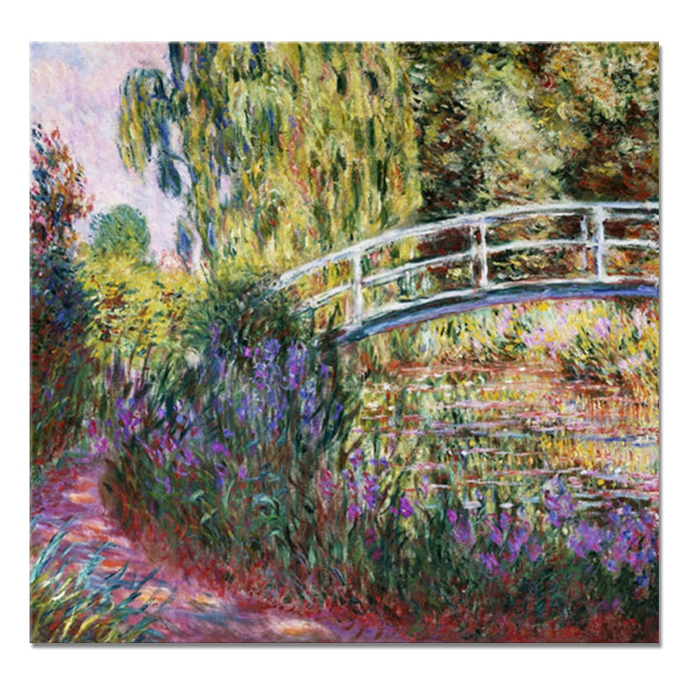 Claude Monet impressionists landscape Japanese Bridge oil painting handmade