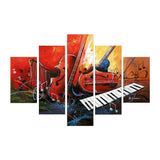 5 Piece Modern colorful abstract violin musical instruments wall art oil paintings