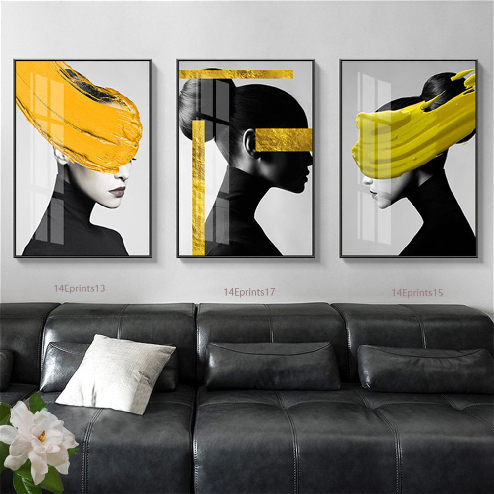 Modern Wall Art Portraits Resin Printing 2 Panel Crystal Porcelain Painting