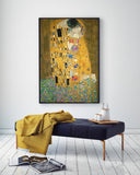 Museum Quality Gustav Klimt Kiss Pure Handmade Gold Foil Decorative Canvas Art Famous Reproduction Oil Painting for Art Gallery