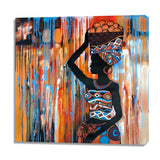 Beautiful african painting Female Abstract figure wall art brush stroke art woman handmade oil painting square impressionist huge wall art