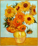 Beautiful bright yellow sunflower painting in vase Vincent van Gogh painting | 100% handmade | floral oil painting