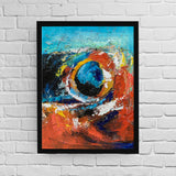 Ocean Lava Turmoil Color Splash Abstract Oil Painting, Heavy Texture