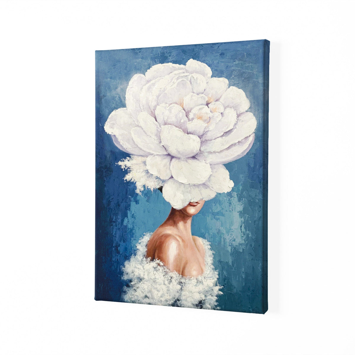 Abstract woman art Abstract Figure Wall art Woman Floral Portrait, Flower head woman art, Woman Fashion Art