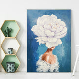 Abstract woman art Abstract Figure Wall art Woman Floral Portrait, Flower head woman art, Woman Fashion Art