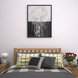 Black and White Tree Abstract art work thick textured painting