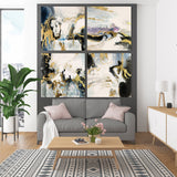 Marble Wall Art Square black and gold abstract wall art sets of 4 Paintings Original Large Artwork Wall Painting For Living Room