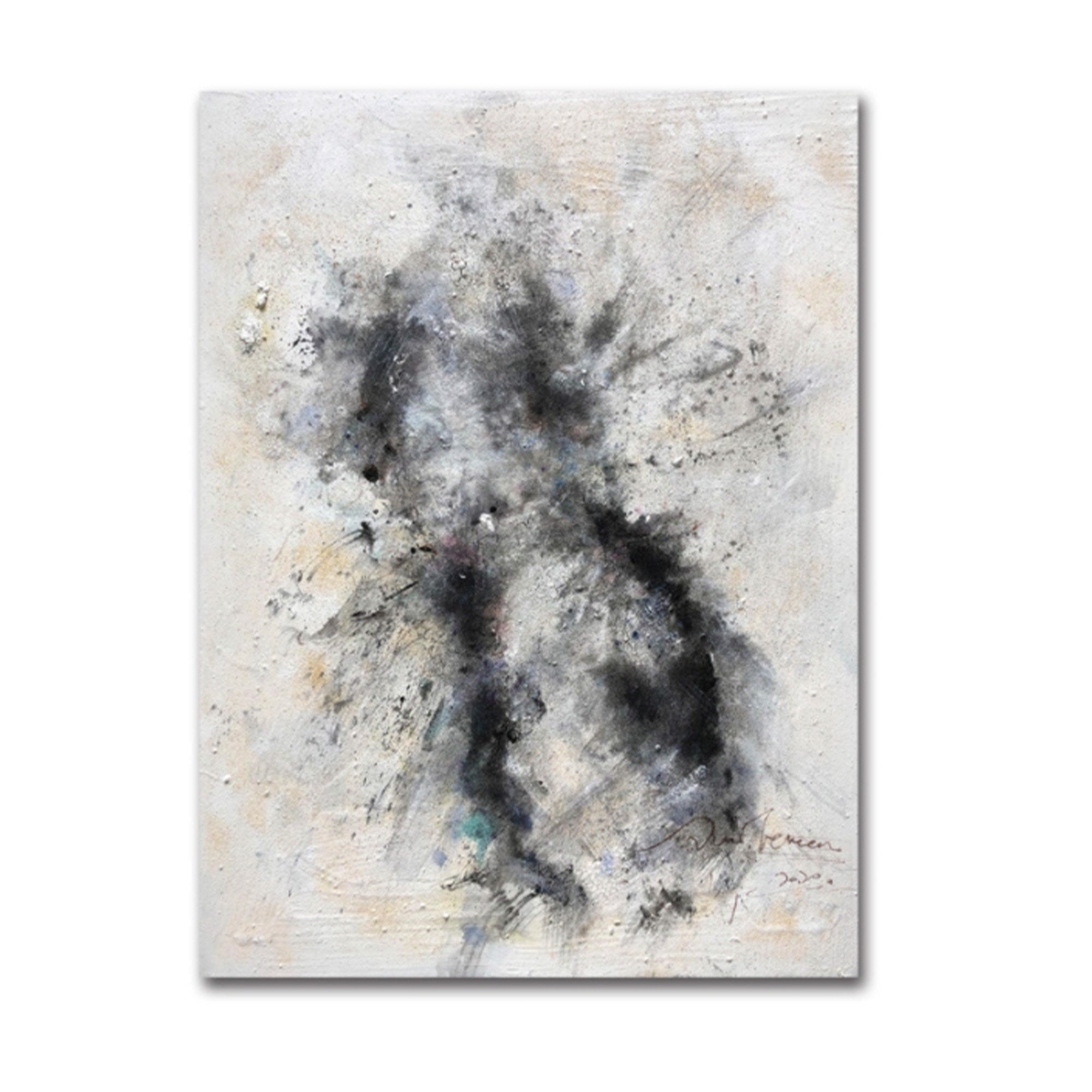 Black Brown White Black Mist Earth Tone Abstract Minimalist Art