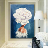 Abstract woman art Abstract Figure Wall art Woman Floral Portrait, Flower head woman art, Woman Fashion Art