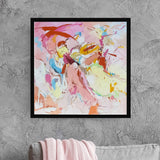 Hot Pink Wall Art Abstract Oil Painting Square