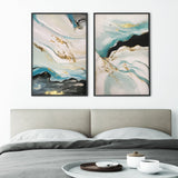 2 piece wall art abstract Marble Wall Art Modern Abstract Marble Painting On Canvas Set of 2 Vertical