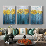 Abstract Floral Oil Painting Oil Paint Canvas Set of 3 Abstract Canvas Wall Art Wall Painting For Living Room minimalist triptych wall art