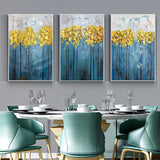 Abstract Floral Oil Painting Oil Paint Canvas Set of 3 Abstract Canvas Wall Art Wall Painting For Living Room minimalist triptych wall art