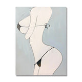 2 piece wall art gallery line art nude set wall set oil Painting On Canvas body line canvas art Set of 2 Vertical woman edgy line wall art