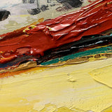 Red/Yellow Splash Abstract Oil Painting, Heavy Texture