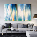 2 piece wall art gallery wall set waterfall abstract wall art framed set of 2 vertical