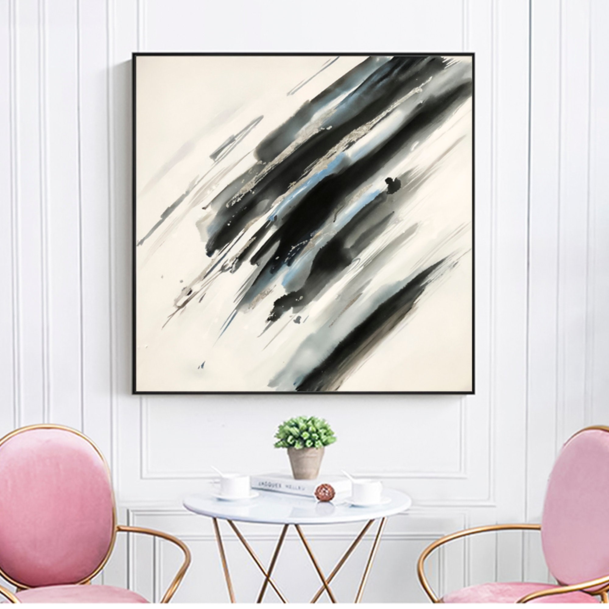 Simple Original handmade minimalist painting Huge Abstract Art Palette Knife Canvas City Oil Painting Modern City Painting Urban Life Art