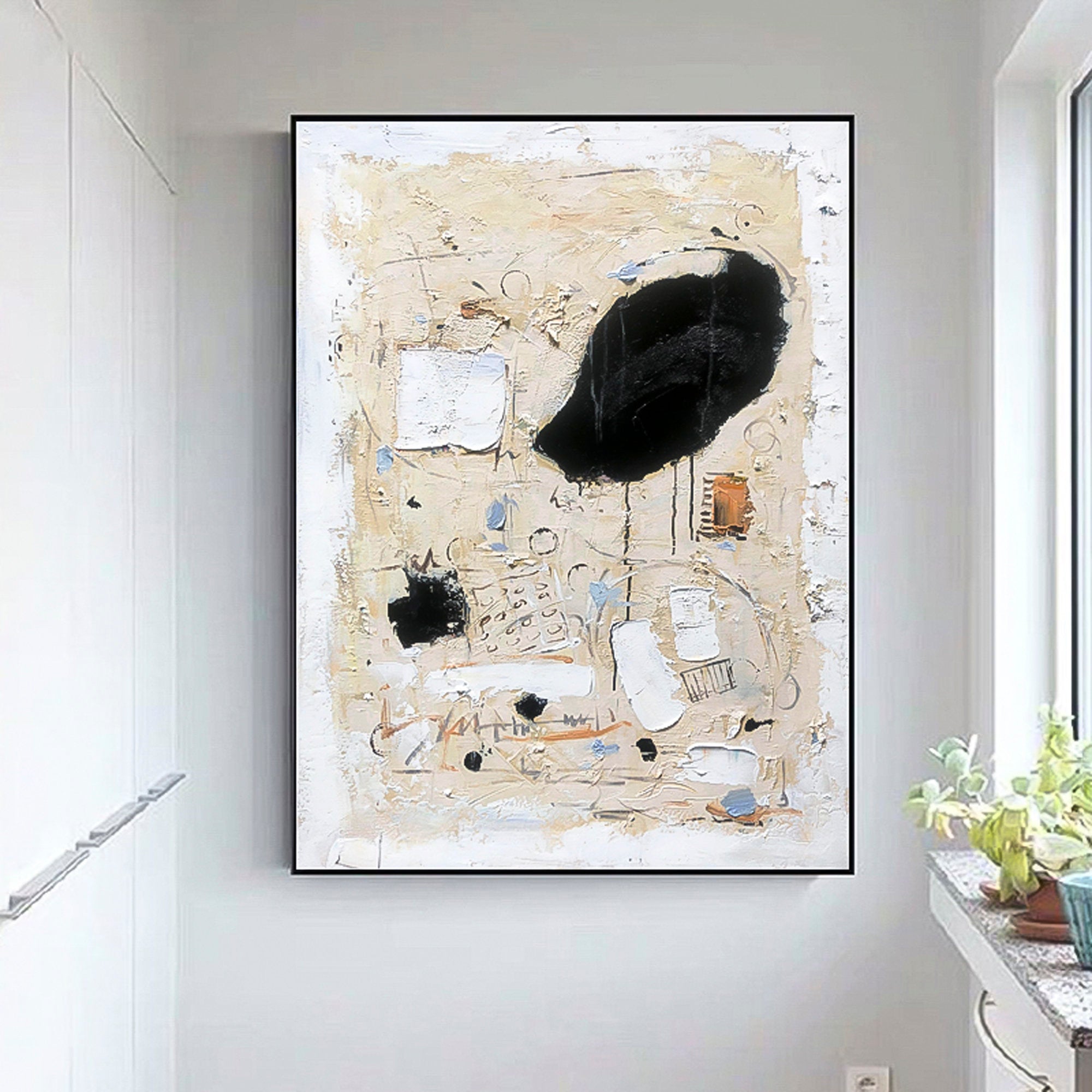 Simple Expression Art Abstract vertical brush stroke art original handmade minimalist painting