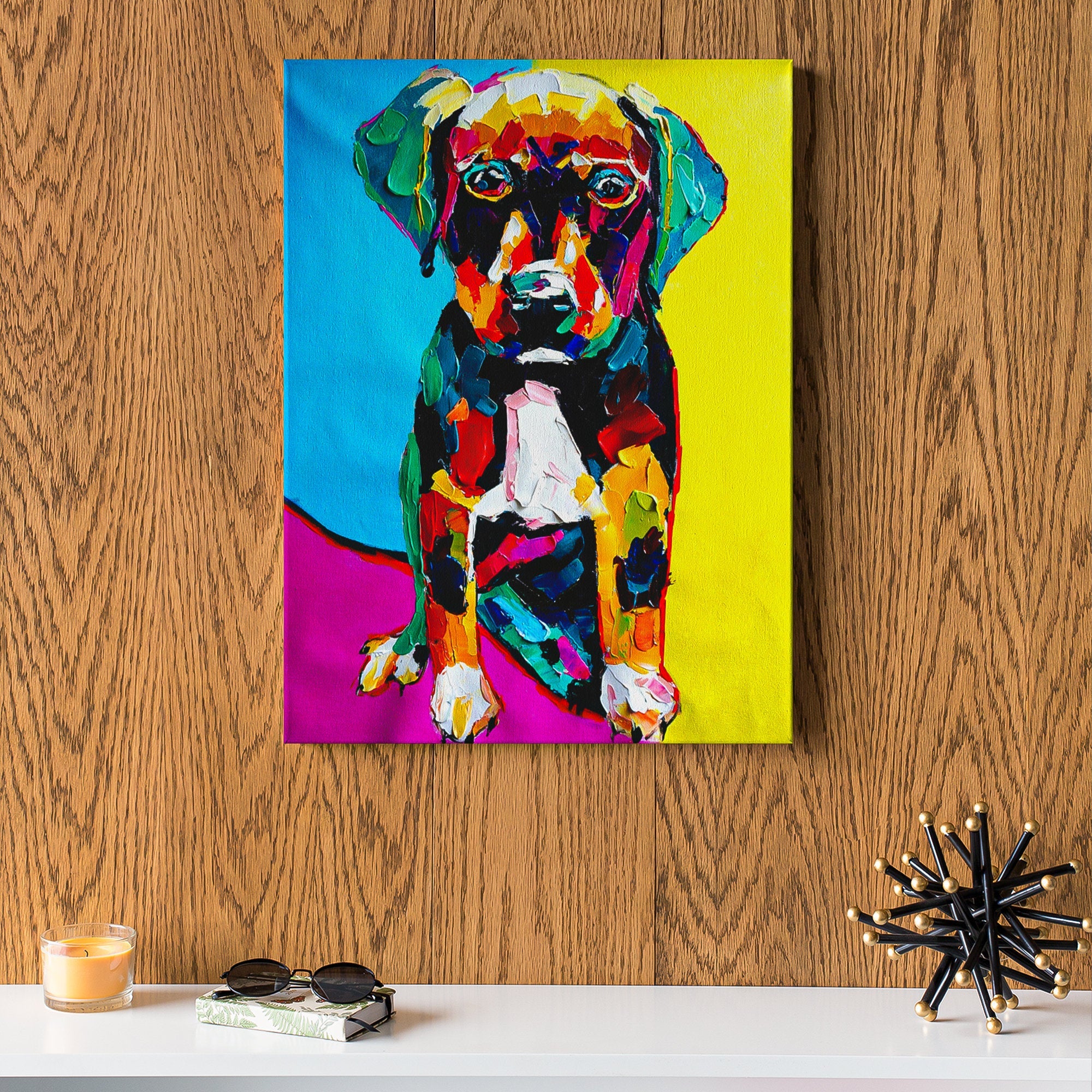 Labrador art labrador retriever wall art colorful dog painting dog painting canvas vertical