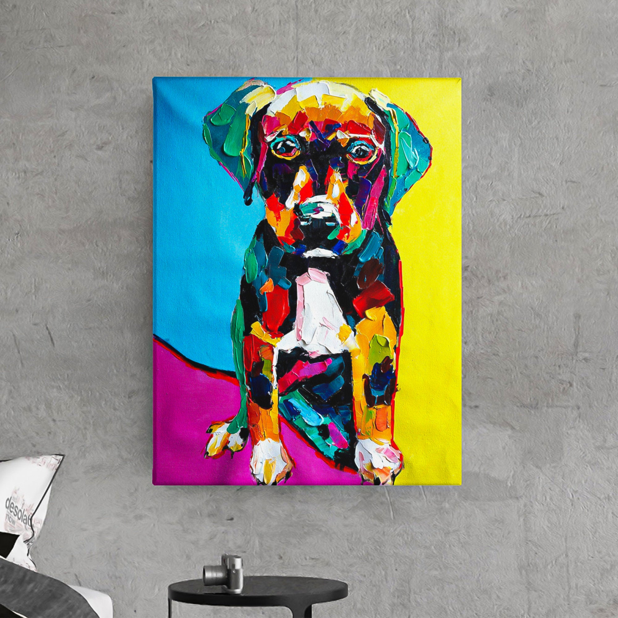 Labrador art labrador retriever wall art colorful dog painting dog painting canvas vertical