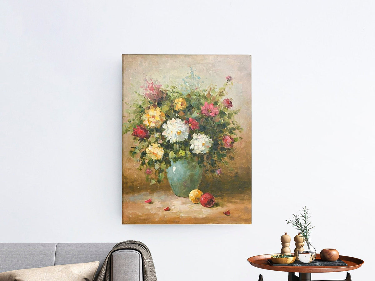 floral oil painting vintage Impressionism abstract still life oil painting original and oil painting and wall hanging