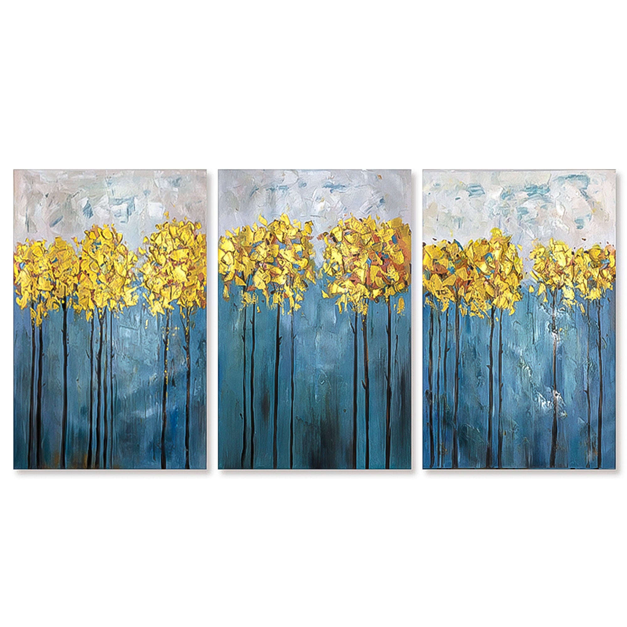 Abstract Floral Oil Painting Oil Paint Canvas Set of 3 Abstract Canvas Wall Art Wall Painting For Living Room minimalist triptych wall art