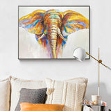 Elephant painting Heavy textured palette knife oil painting canvas wall art living room interior, room decor