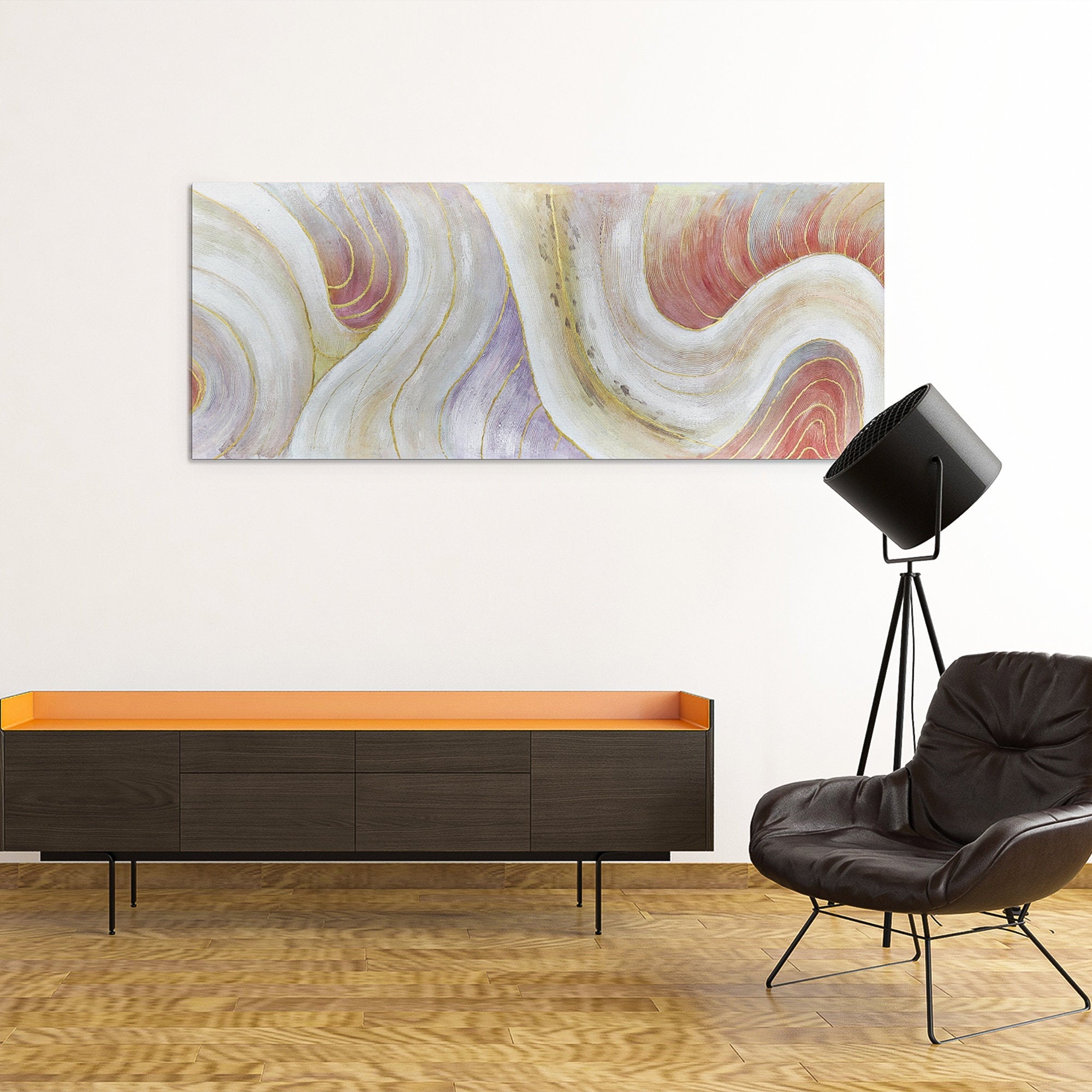 Extra Large Abstract Oil Paintings On Canvas Modern gold foil marble like Handmade Fine Art Contemporary Painting Panoramic wall art