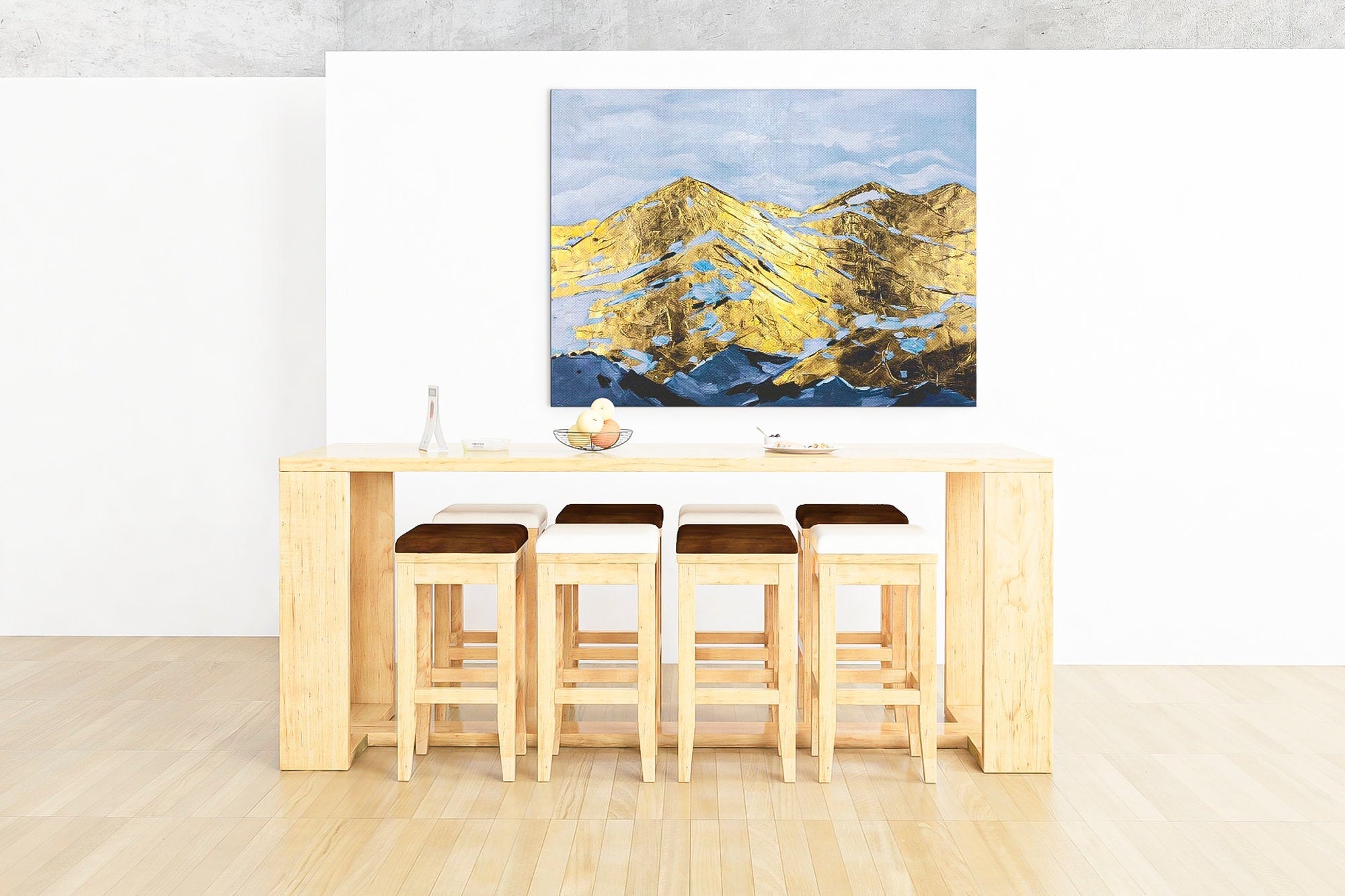 Mountain art oil painting Original handmade mountain climber art with gold foil art Huge wall art Abstract brush stroke art Horizontal