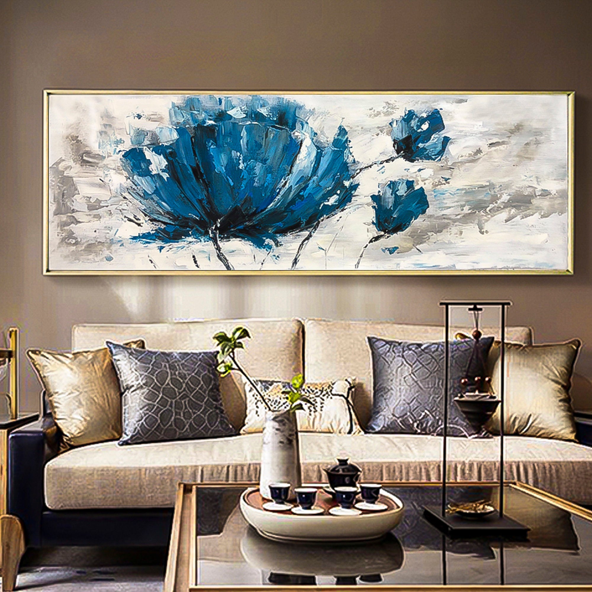 Extra Large Abstract Oil Paintings On Canvas Modern floral oil Painting Handmade Fine Art Contemporary Painting Panoramic wall art