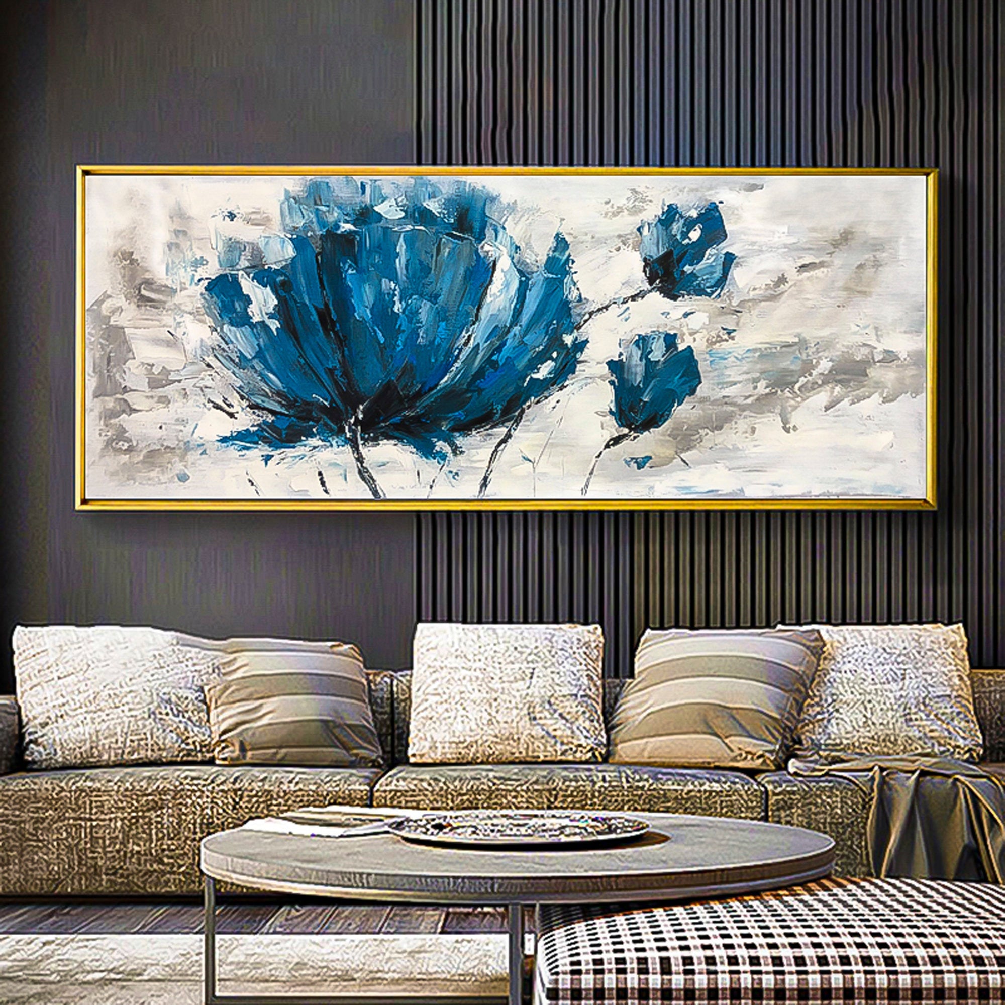 Extra Large Abstract Oil Paintings On Canvas Modern floral oil Painting Handmade Fine Art Contemporary Painting Panoramic wall art