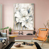 Modern Abstract floral oil painting unframed floral oil painting or framed vertical high quality handmade painting on canvas