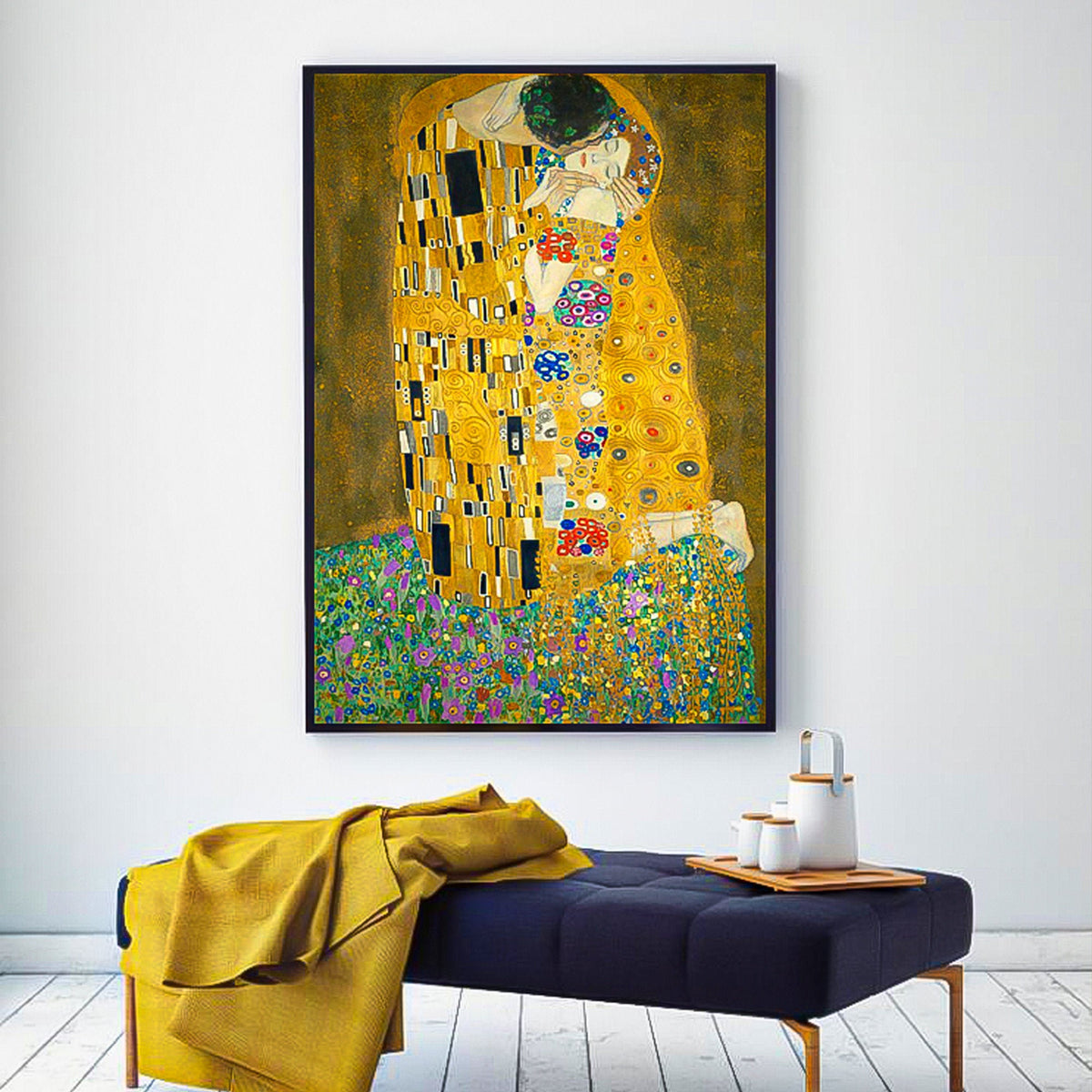 The kiss framed Gustav Klimt or unframed your choice 100% handmade Oil painting by the Master