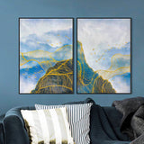 2 piece wall art gallery wall set smokey mountain wall art mountain wall art framed set of 2 vertical