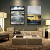 Dark sea dark ocean art Ocean Oil Painting vertical brush stroke art ocean themed wall art