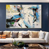 Huge wall art Oil Painting Abstract brush stroke art Wall Art therapy Horizontal