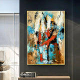 Expression Art Multicolor Abstract vertical brush stroke art vertical