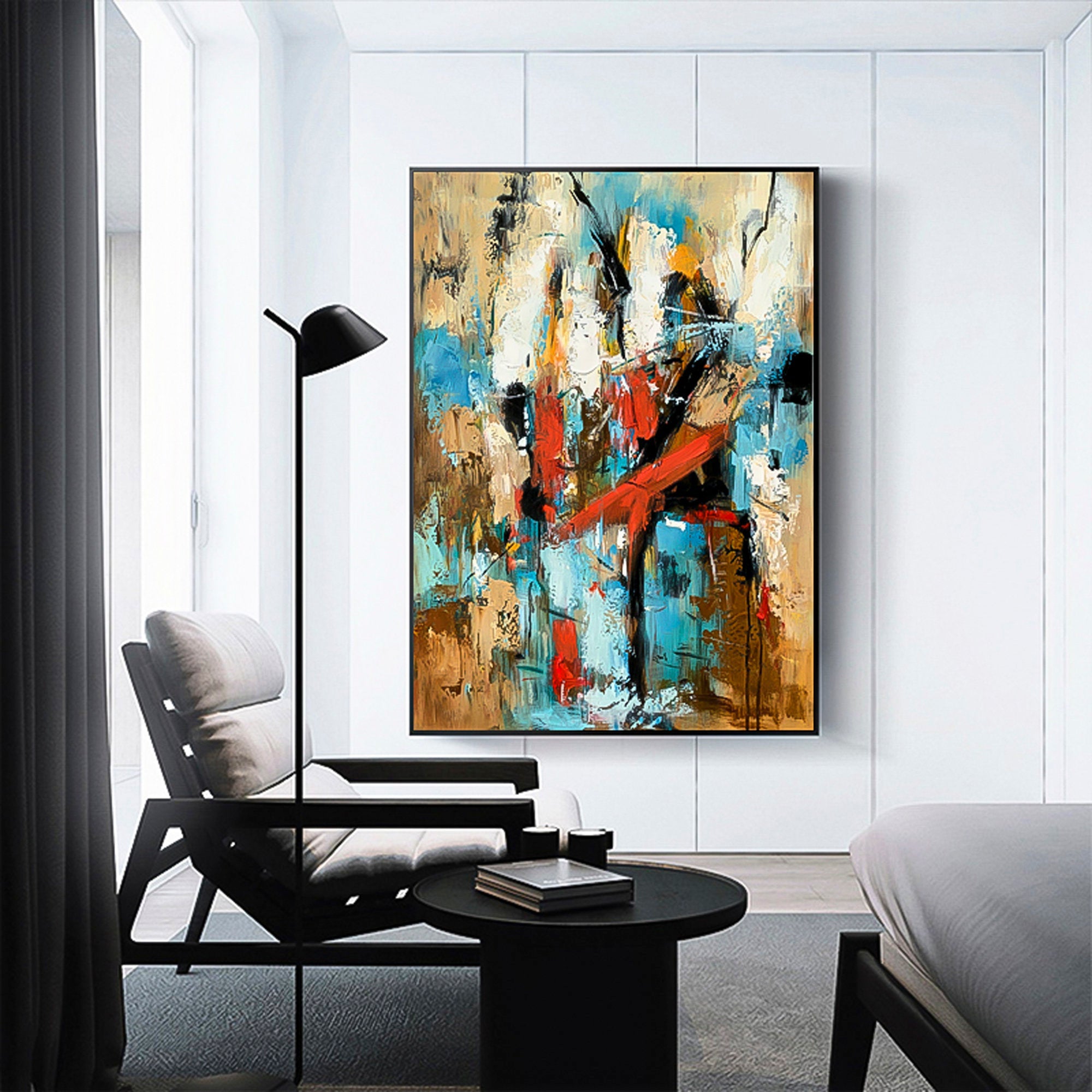 Expression Art Multicolor Abstract vertical brush stroke art vertical