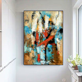 Expression Art Multicolor Abstract vertical brush stroke art vertical