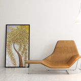 Gold Tree Botanical 3D floral oil painting long skinny wall art vertical high quality Modern Art Contemporary Wall Art for Living Room