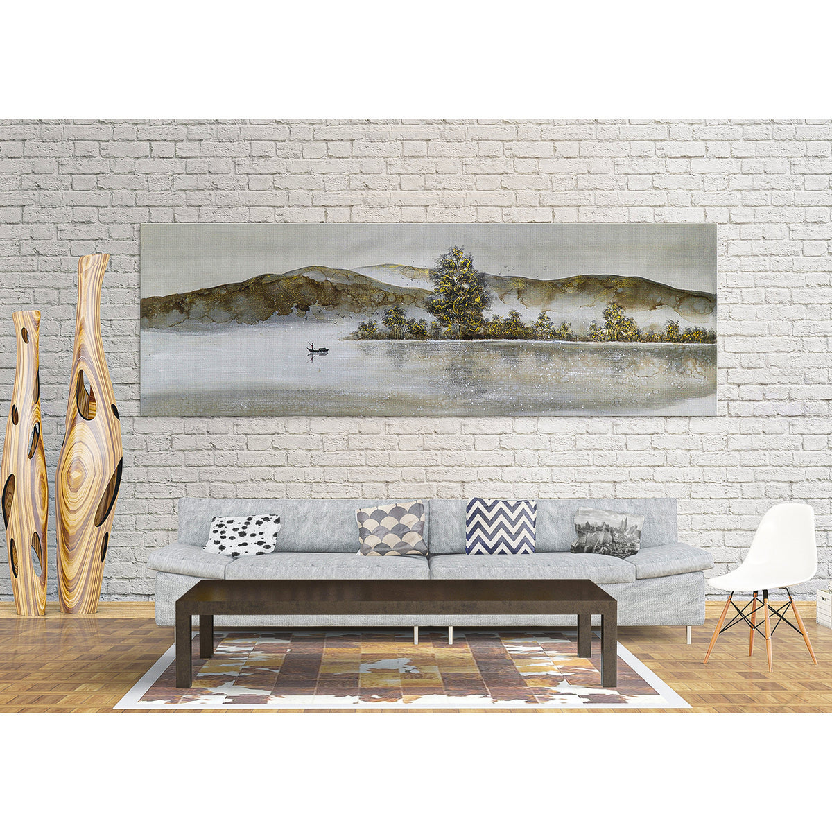 Chinese mountain painting Extra Large Abstract Oil Paintings On Canvas with gold foil Fine Art Contemporary Painting Panoramic wall art