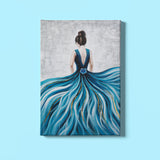 Ballerina wall art, female with elegant dress wall art, Abstract Woman Art, modern abstract home decor heavy textured