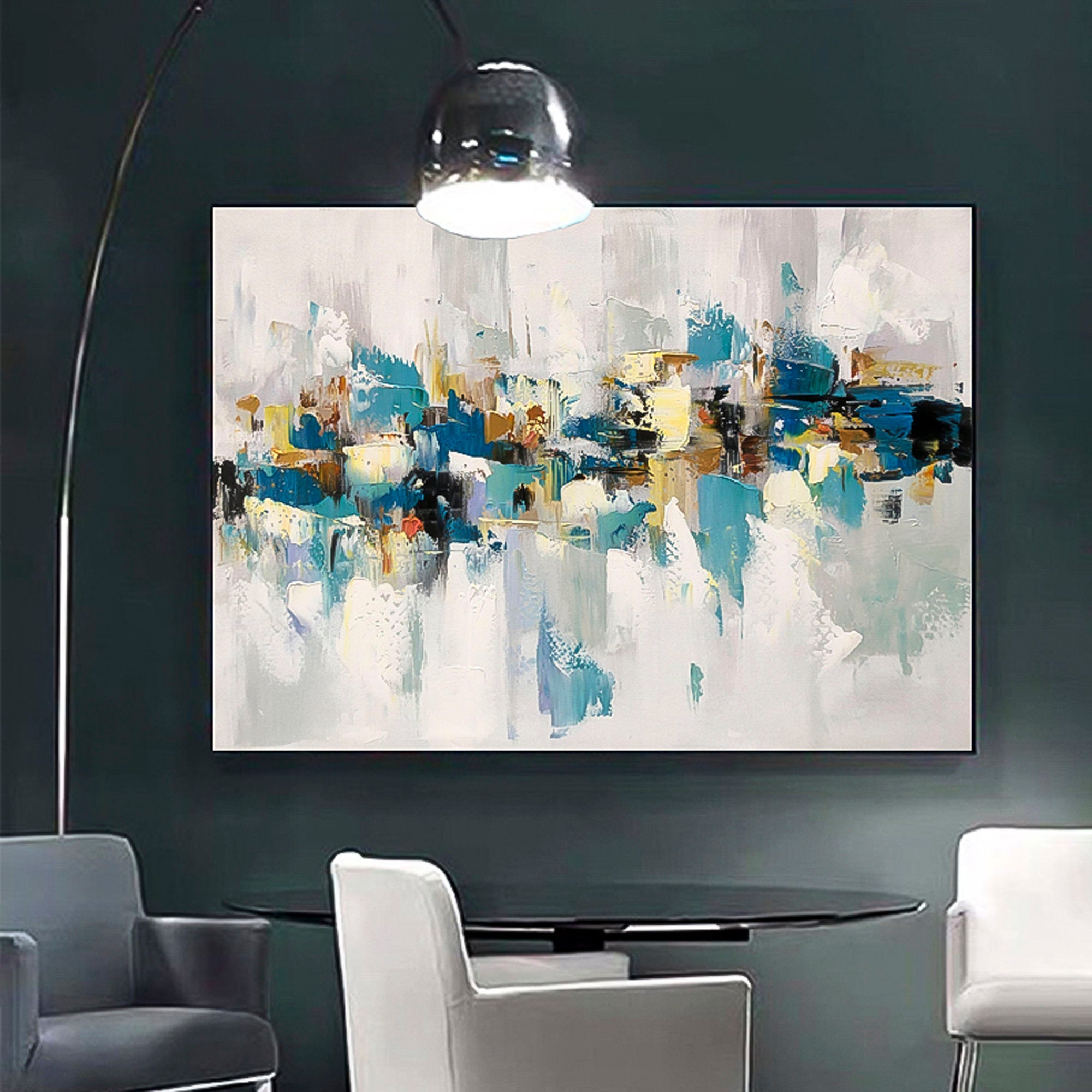 Creative Abstract Huge wall art Oil Painting Abstract brush stroke art Wall Art therapy Horizontal