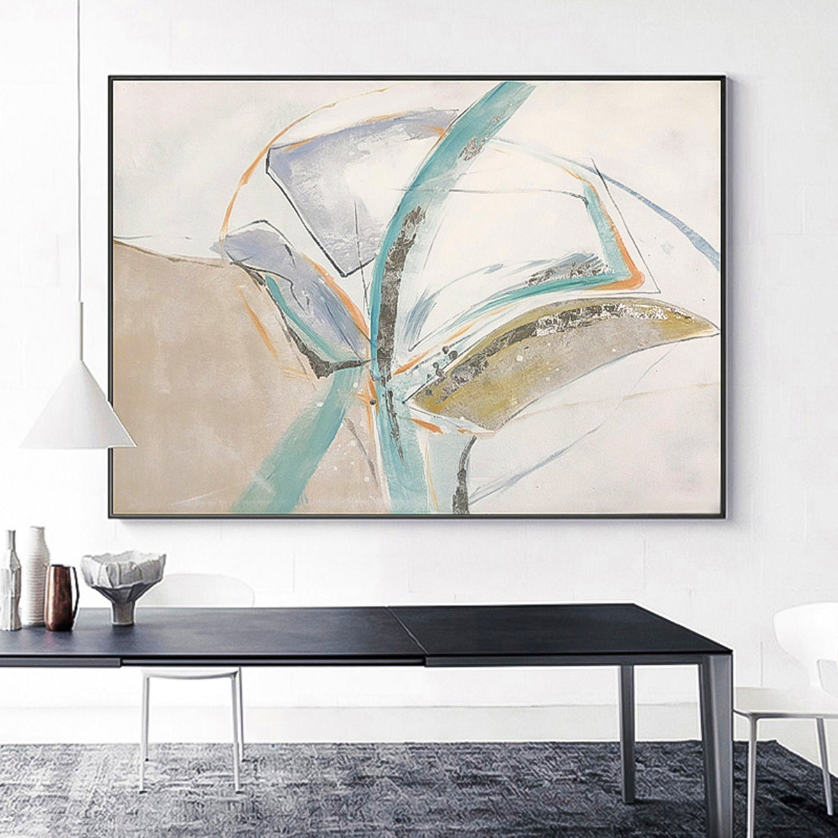 Beige Abstract Huge wall art Oil Painting Abstract brush stroke art Wall Art therapy Horizontal