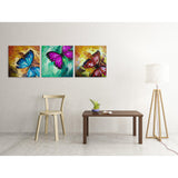 3 piece wall art Abstract Butterfly Paintings On Canvas Living Room Wall Art Set Of 3 Abstract Painting Extra Large Wall Art Abstract