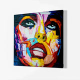 Minimalist wall art face, 100% handmade oil painting, Abstract Face Art Colorful, Female Face Canvas, Woman Face Drawing,Woman Face Painting