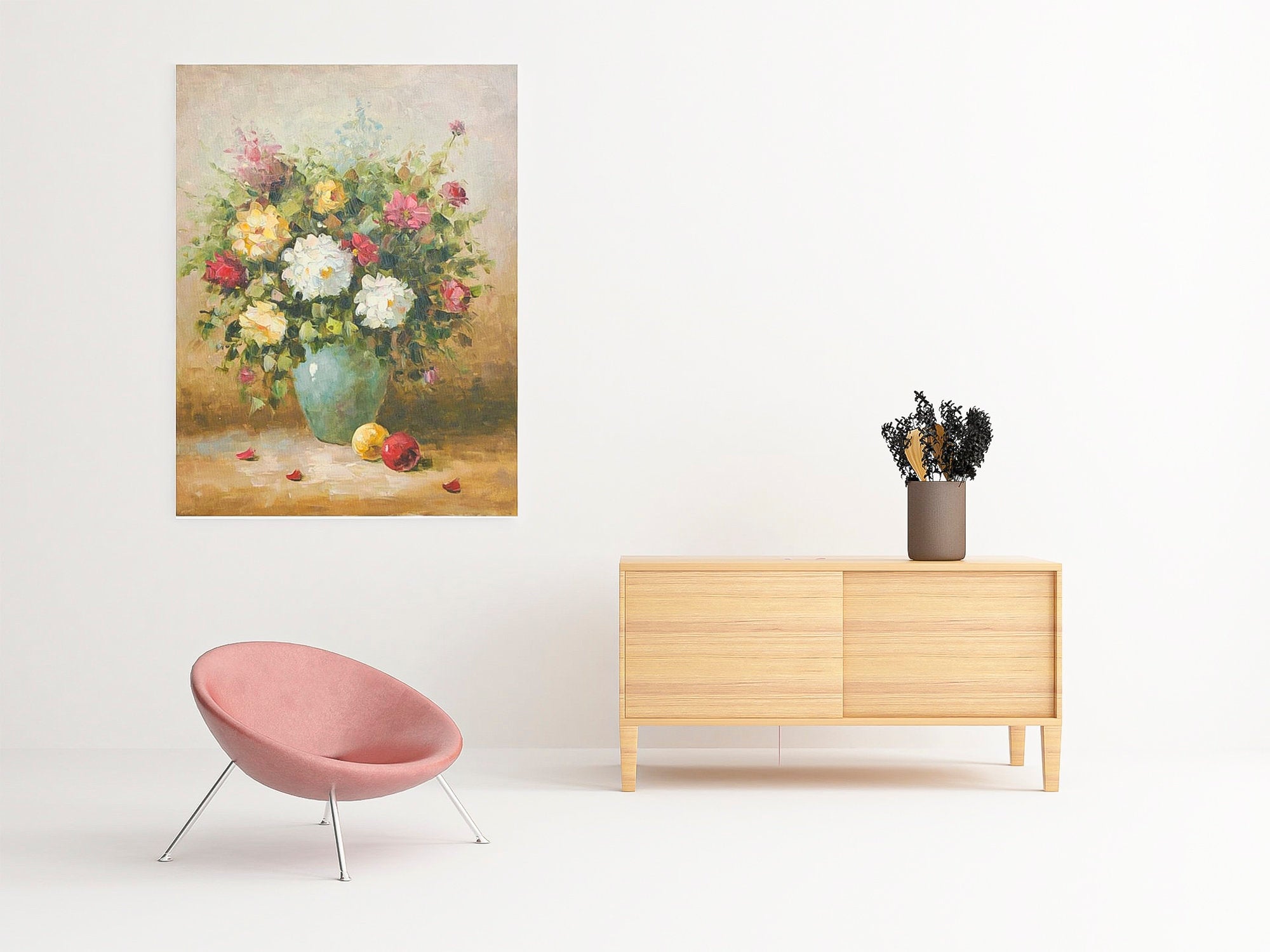 floral oil painting vintage Impressionism abstract still life oil painting original and oil painting and wall hanging