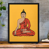 Pop art Line art Buddha painting buddha statue buddha home decor heavy textured palette knife original oil painting on canvas